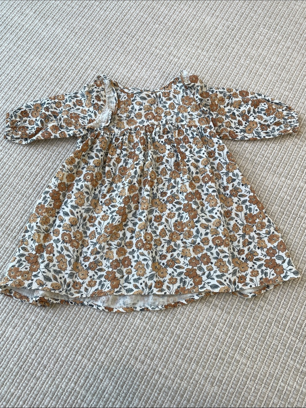 Rylee + Cru White Dress with Brown Floral Print
